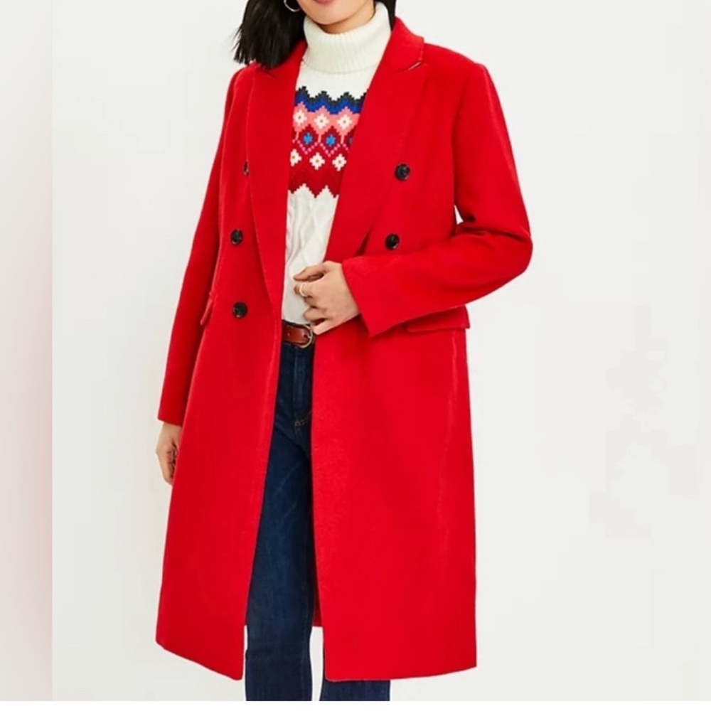 LOFT Double Breasted Coat Medium